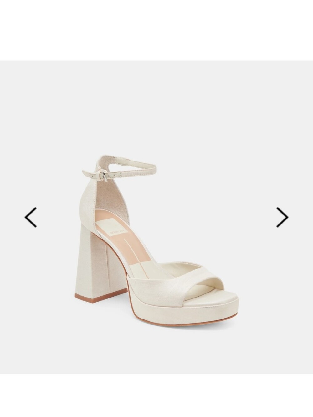 Dolce Vita Pandro White Satin Platform Block Heel Sandals size 7 W